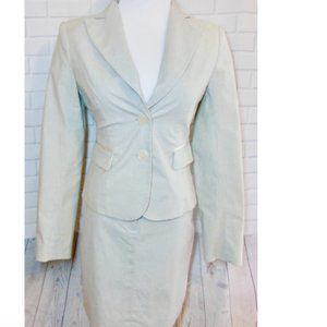 NEW Limited Luxe 0 xs Green Pinstripe Skirt Suit